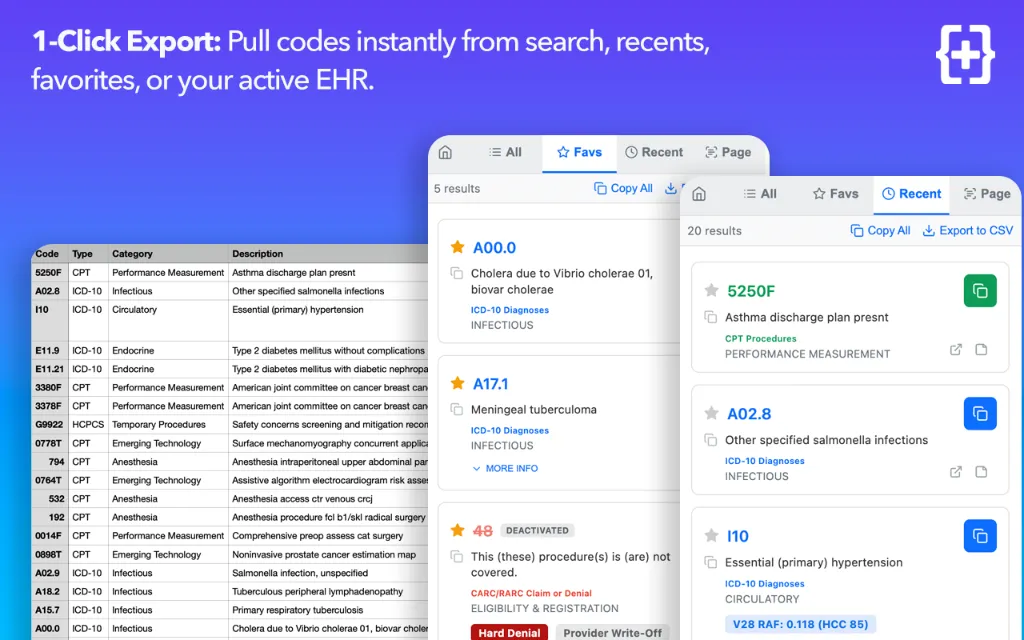 One-click code export